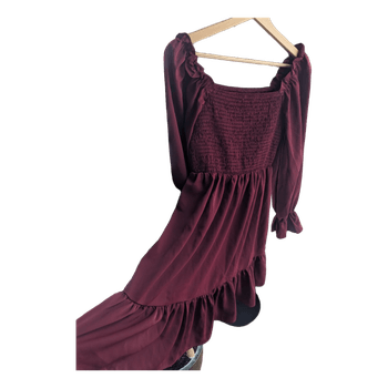 Burgundy long sleeve dress