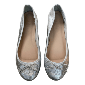 Silver ballet flats