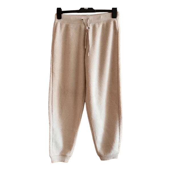 Beige teddy joggers