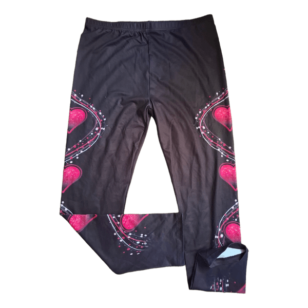 Mustat sydänkuvioiset leggingsit