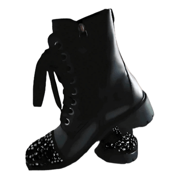 Black studded combat boots