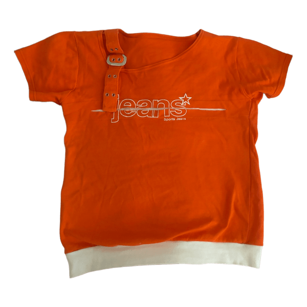Orange y2k short sleeve top