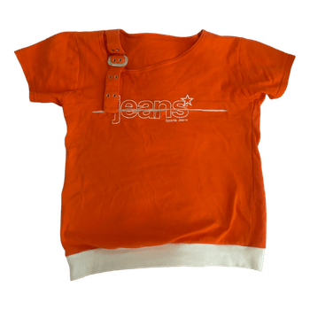 Orange y2k short sleeve top