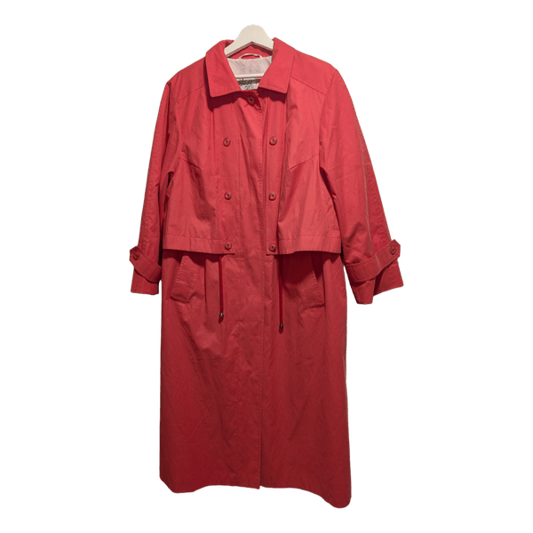 Coral long trench coat
