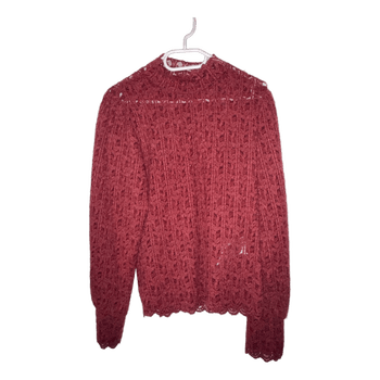 Red lace long-sleeved top