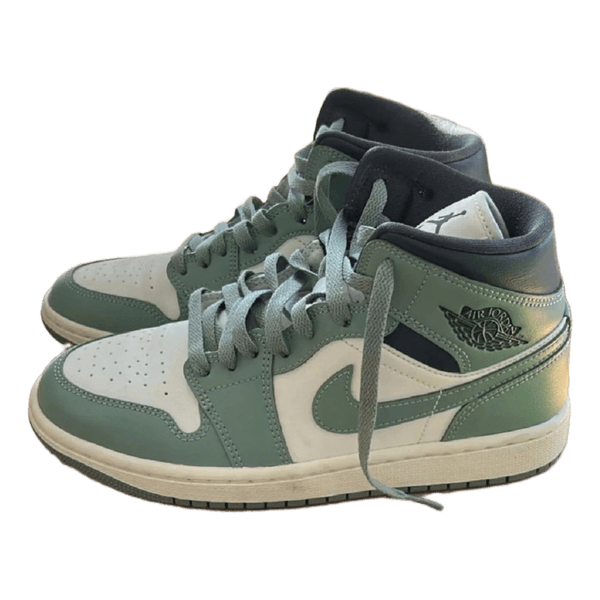 Green leather sneakers
