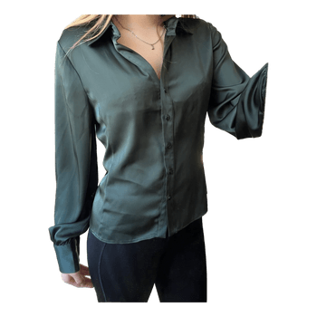 Dark green satin blouse