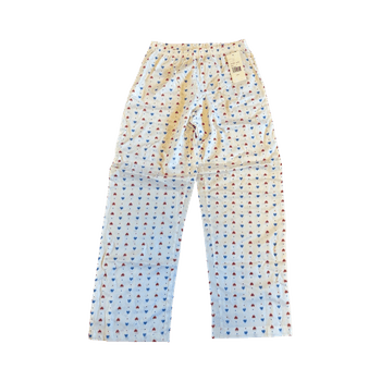 Valkoiset sydänkuvioiset pyjama-housut