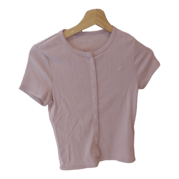Hollister Lyserød ribstrikket top