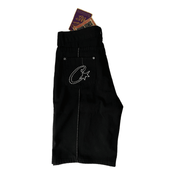 Black corteiz denim shorts