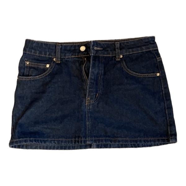 Mørkeblå denim mininederdel