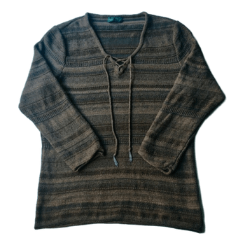 Lauren Jeans Co. RL Neulepaita - Ruskea Raidallinen - M/L - Boheemi Nyöriyksityiskohta