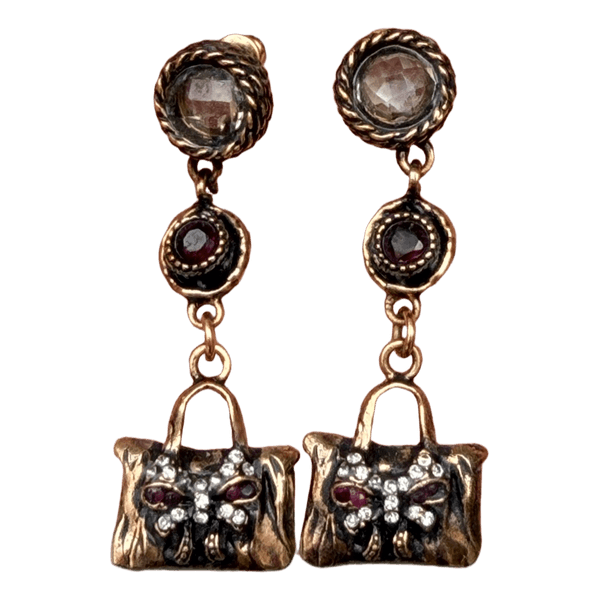Alcozer & J UNIC Gold handbag earrings