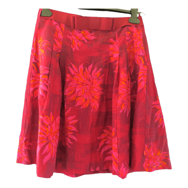 Red floral patterned skirt