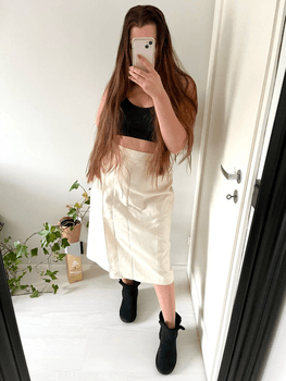 Vintage valkoinen villa hame skirt