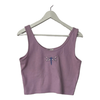 Lila toppi sudenkorentokirjailulla