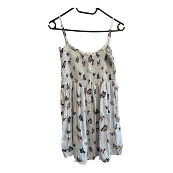 White butterfly print dress