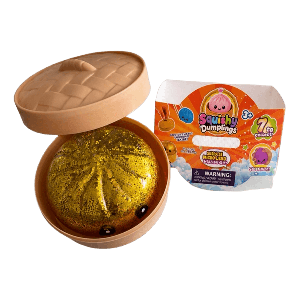Squishy Dumplings puristeltava lelu 10 cm Kultainen☀️