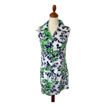 Kukkakuvioinen hihaton vintage mekko