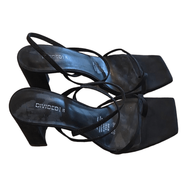 Black block heel sandals