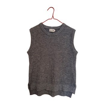 Grey knitted sleeveless vest