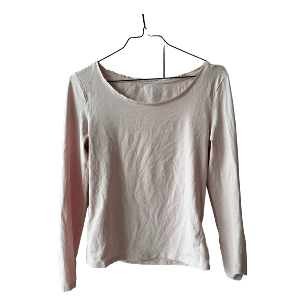 Lyserød langærmet t-shirt
