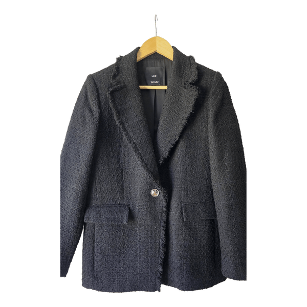 Mango Black tweed blazer