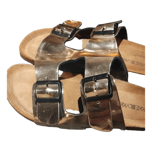 Metallic rose gold sandals