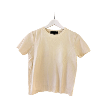 Luonnon valkoinen neule t-paita / S