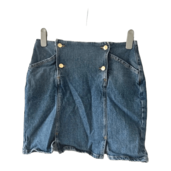 Blå denimnederdel
