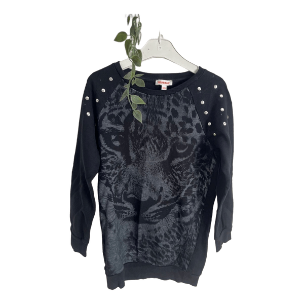 Black leopard print sweatshirt