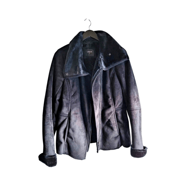 Black faux fur lined jacket
