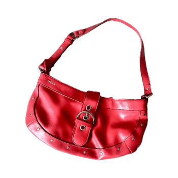 Red leather shoulder mini bag