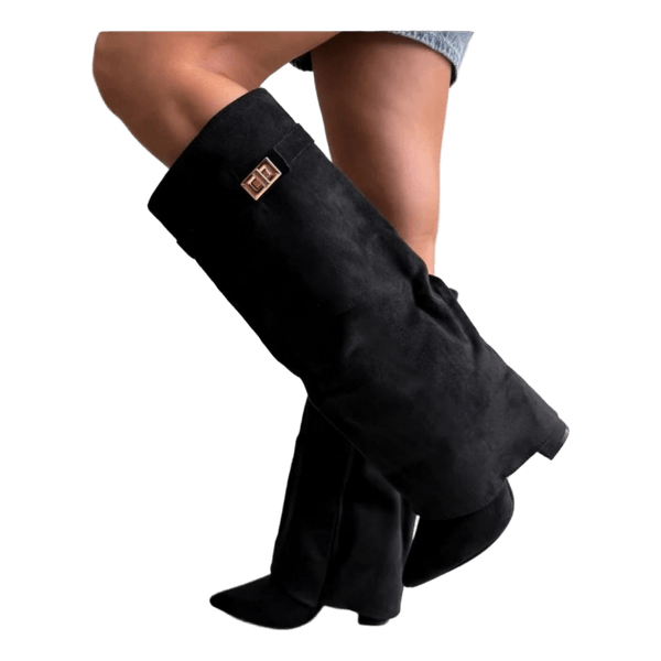 Black pointed toe boots