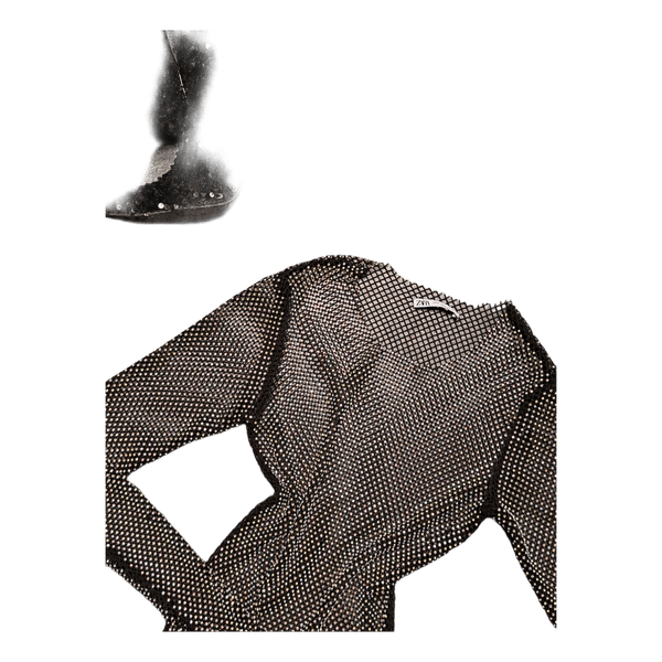Zara rhinestone mesh bodysuit