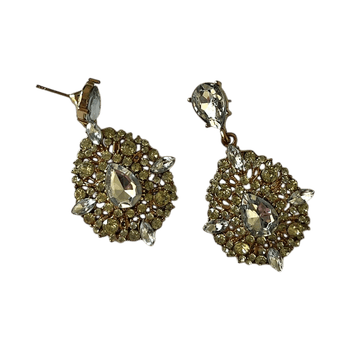 Gold tone crystal drop earrings