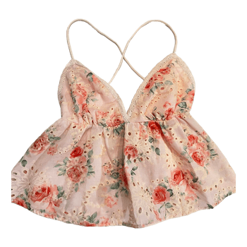 Pink floral camisole top
