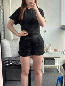 Black casual shorts