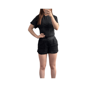 Black casual shorts
