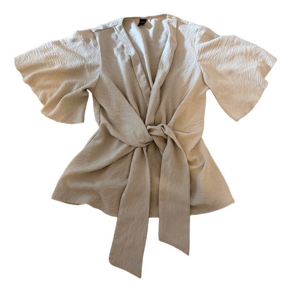 Beige sløyfetopp