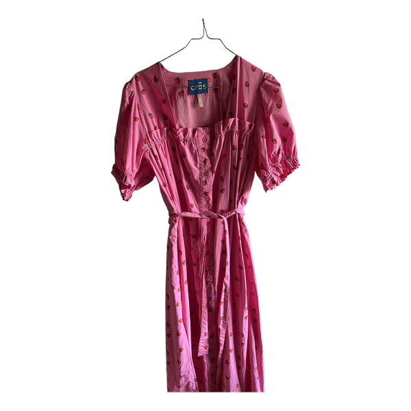 Pink strawberry print dress