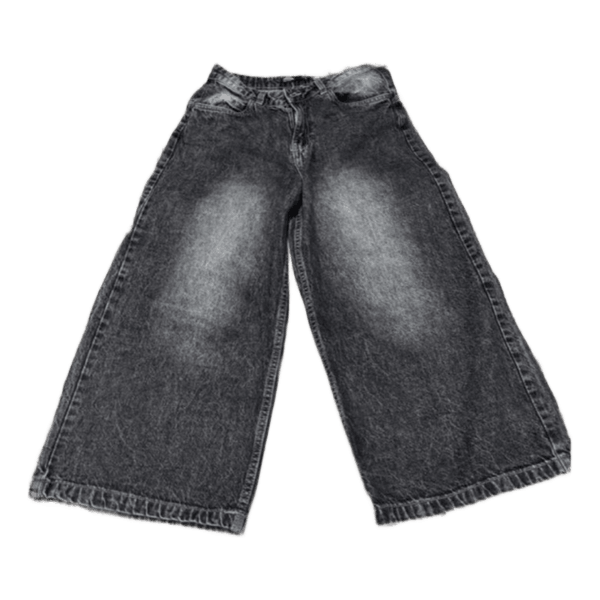 Grey wide leg jeans