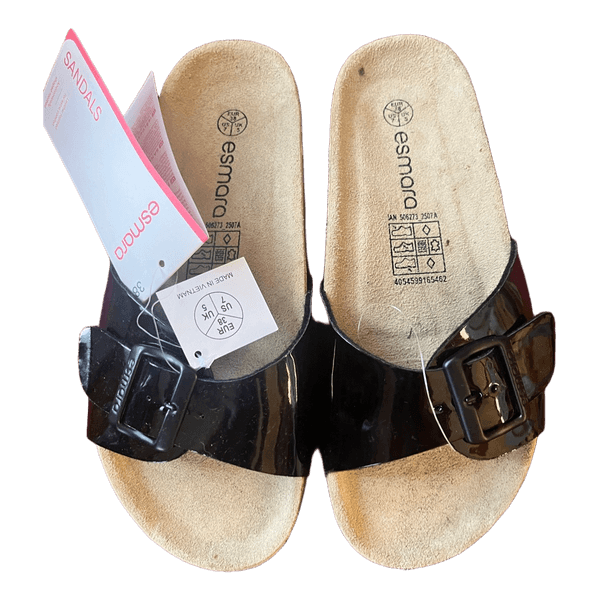 Black buckle sandals