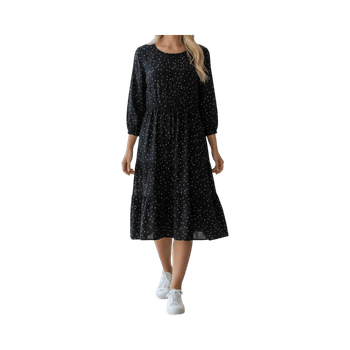 Musta pilkullinen mekko