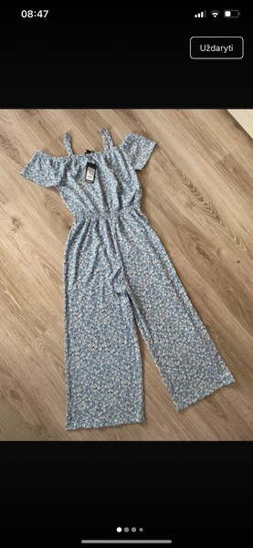 Blue floral jumpsuit