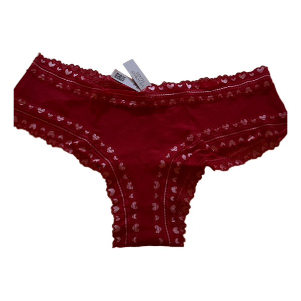Red heart print panties
