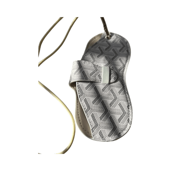 Patterned leather lanyard pouch