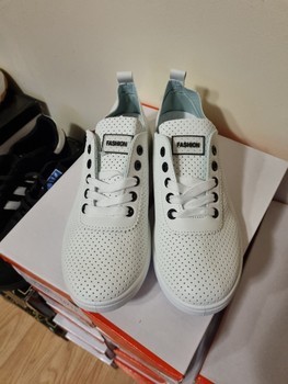 White perforated sneakers
