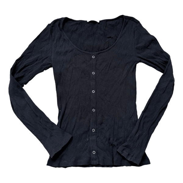 Sort ribstrikket Pieces top