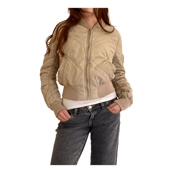 Beige bomber-takki